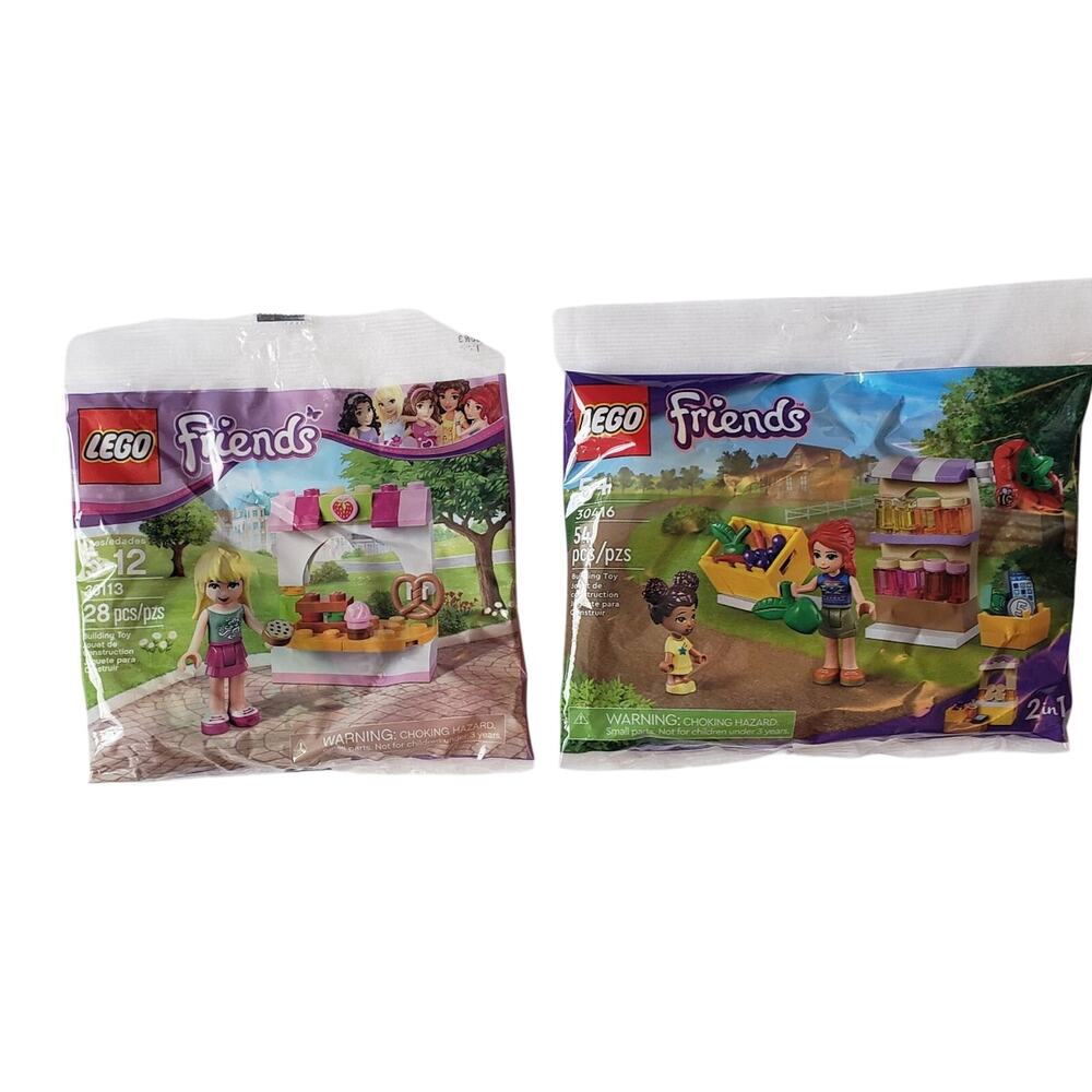 LEGO 30113 Stephanie's Bakery Stand & 30416 The Market Stall New Sealed Package